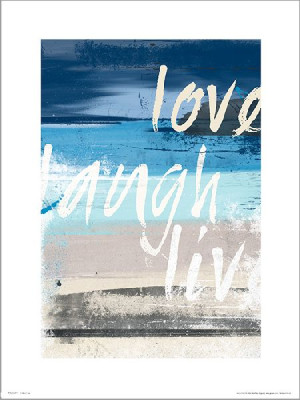 Abstract Beach Love Laugh Live - plakat premium 40x50 cm