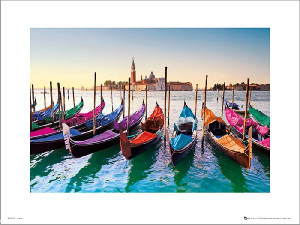 Venice Gondolas - plakat premium 50x40 cm