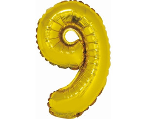 Balon foliowy ,,Cyfra 9" złota 91cm GoDan