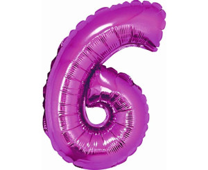 Balon foliowy ,,Cyfra 6" różowa 91cm GoDan