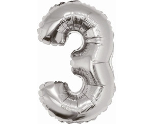 Balon foliowy ,,Cyfra 3" srebrna 35cm GoDan