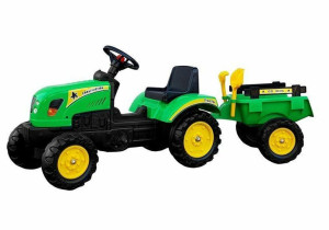 Traktor Branson z Przyczepą na pedały 135cm zielony