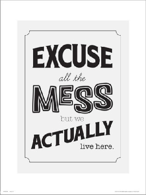 Typographic Excuse The Mess - plakat premium 40x50 cm