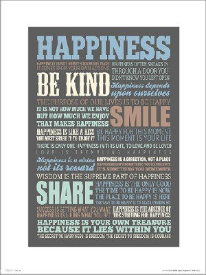 Happiness Quotes - plakat premium 40x50 cm