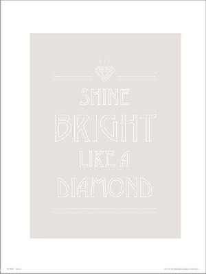 Typographic Shine Bright - plakat premium 40x50 cm