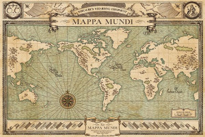 Fantastyczne zwierzęta i jak je znaleźć Mappa Mundi - plakat 91,5x61 cm