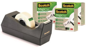 Eko taśma klejąca 3M Scotch Magic 3 rolki + Dyspenser