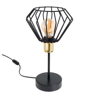 Lampa stołowa stylowa czarna  ze złotem 1 Kali 1416cz LOFT LED