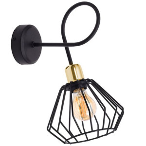 Lampa ścienna stylowa czarna ze złotym 1 Kali 1417cz LOFT LED