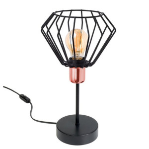 Lampa stołowa stylowa czarna  z miedzią 1 Kali 1416 LOFT LED