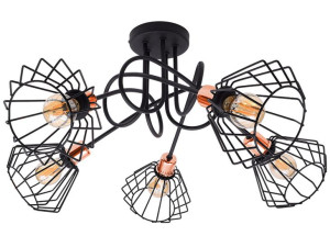 Lampa sufitowa stylowa czarna z miedzią 5 Kali 1415 LOFT LED