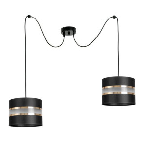 Stylowa lampa sufitowa Dada pająk 2 abażury walec 1712_02