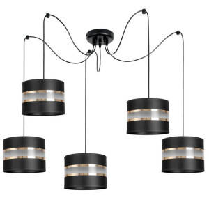 Stylowa lampa sufitowa Dada pająk 5 abażurów walce 1715_02