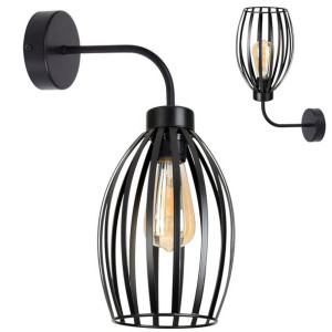 Lampa ścienna loftowa z 1 abażurem drucianym Cosmo 2237_02
