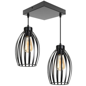 Lampa sufitowa loftowa z 2 abażurami Cosmo 2232_02 czarny