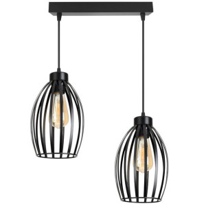 Lampa sufitowa loftowa z 2 abażurami Cosmo 2238_02 czarny