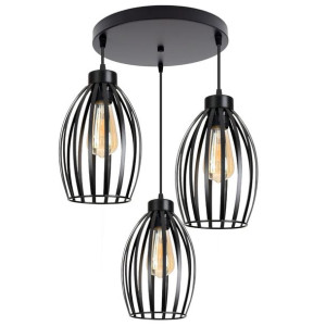 Lampa sufitowa  loftowa z 3 abażurami  Cosmo 2236 _02 czarny