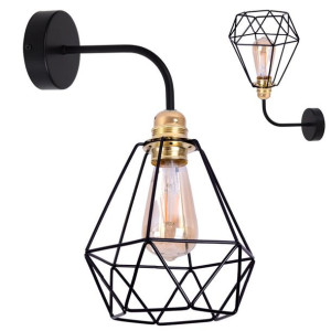 Lampa ścienna z 1 abażurem drucianym 2227