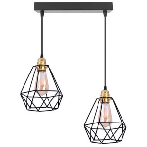 Lampa sufitowa 2 z abażurami drucianymi 2228