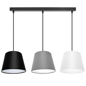 Stylowa lampa sufitowa Meba 3 abażury stożki na kablach 1613