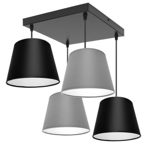 Stylowa lampa sufitowa Meba 4 abażury stożki na kablach 1614
