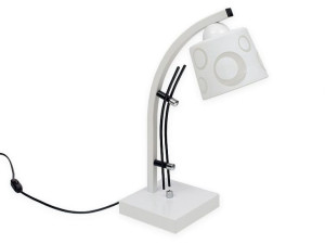 Lampa stołowa Zuza biało czarna 1 klosz walec 946bcw