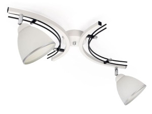 Lampa sufitowa Zuza biało czarna 2 klosze kubek 942bck