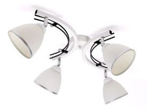 Lampa sufitowa Zuza biało czarna 4 klosze kubek 944bck