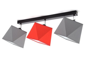 Lampa sufitowa Tola 3 abażury kolorowe z regulacją diament 1103
