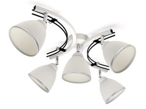 Lampa sufitowa Zuza biało czarna 5 kloszy kubek 945bck