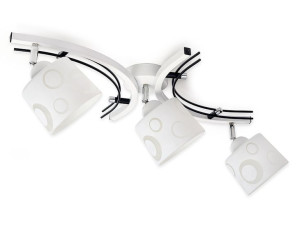 Lampa sufitowa Zuza biało czarna 3 klosze walec 943bcw