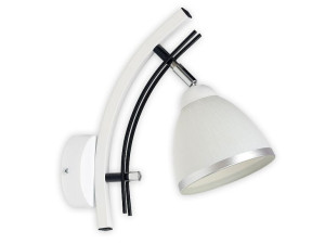 Lampa ścienna Zuza biało czarna 1 klosz kubek 947bck
