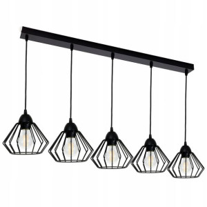 Lampa sufitowa Kali 5 kloszy drucianych z regulacją na kablu 1305k