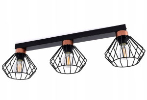 Lampa sufitowa Rega 3 klosze druciane loft 1306