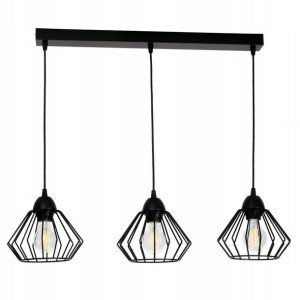 Lampa sufitowa Kali 3 klosze druciane z regulacją na kablu 1309k