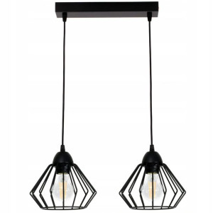 Lampa sufitowa Kali 2 klosze druciane z regulacją na kablu 1310k