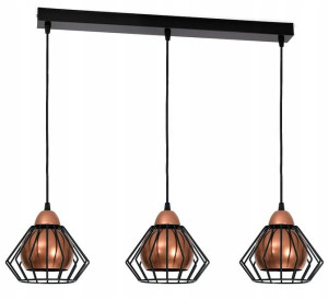 Lampa sufitowa Gama 3 klosze druciane 3w1 loft 1403k
