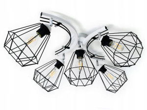 Lampa sufitowa Zuza 5x klosz druciak 945-d