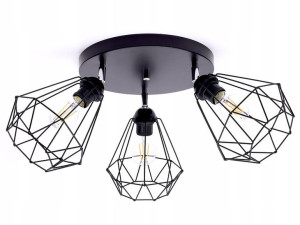 Żyrandol, lampa sufitowa 3 klosze druciane 1203