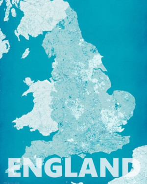Anglia modern blue - mapa 40x50 cm