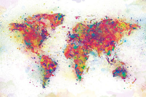 Mapa Świata Colour Splash - plakat 91,5x61 cm