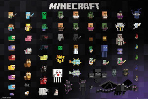 Minecraft Pixel Sprites - plakat 91,5x61 cm