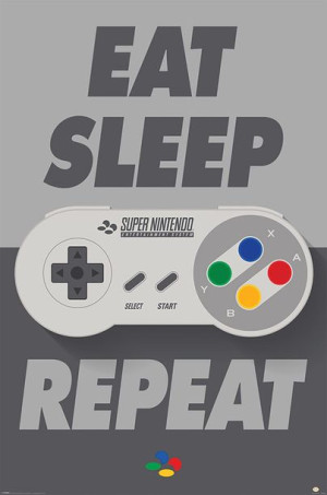 Nintendo Eat Sleep Repeat - plakat 61x91,5 cm