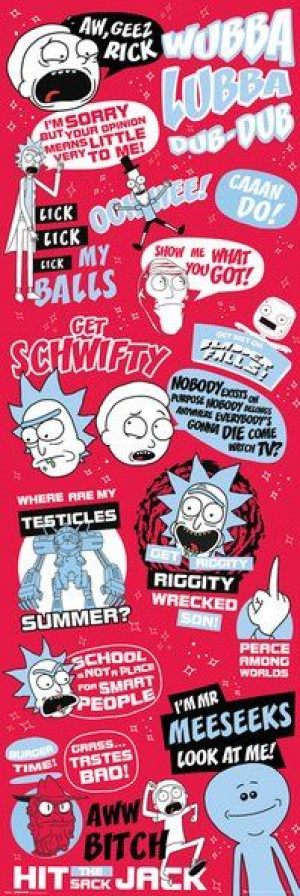 Rick and Morty Powiedzonka - plakat 53x158 cm