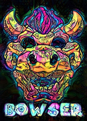 PsychoSkulls, Bowser, Mario Nintendo- plakat 30x40 cm