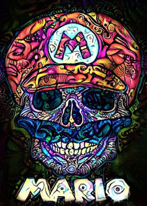 PsychoSkulls, Mario Nintendo - plakat 21x29,7 cm