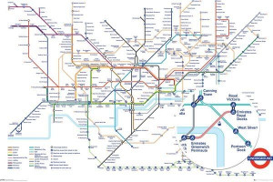 Londyn Metro Underground Map - plakat 91,5x61 cm