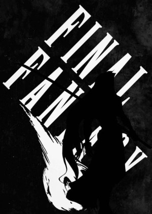 Typography Stencils - Final Fantasy - plakat 40x60 cm