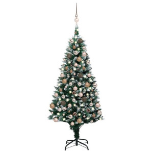 Lumarko Sztuczna choinka z LED, bombkami i szyszkami, 150 cm