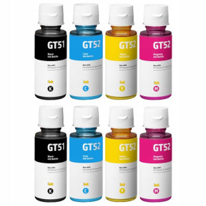 8x Tusz Do Drukarki Hp Gt51 / Gt52 Komplet Xl